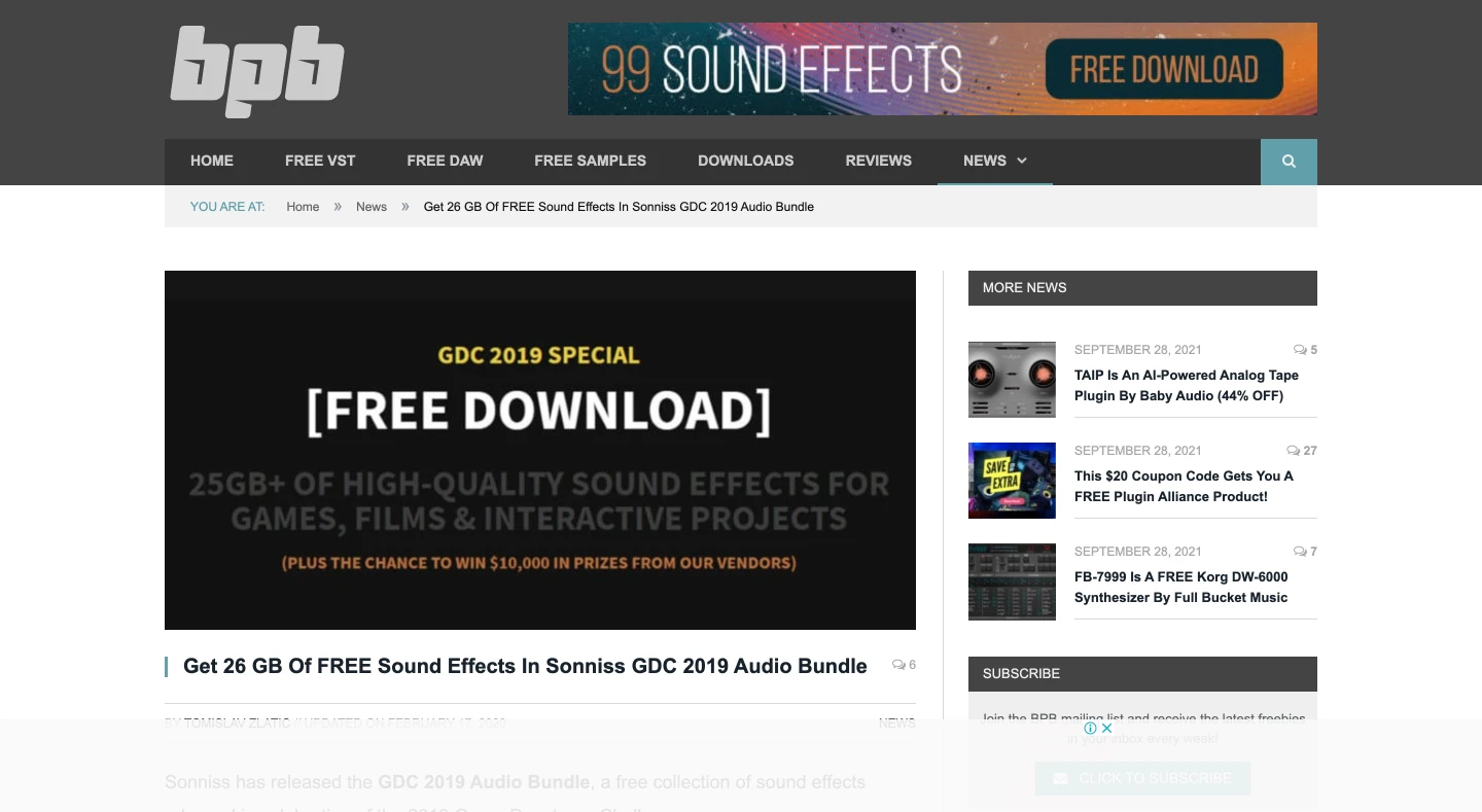 Image from GDC 2019 Special by Sonniss